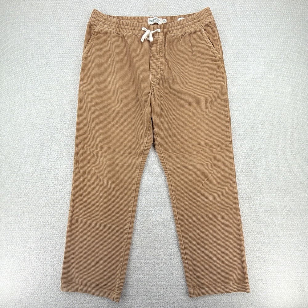 Wellen Huckberry Easy Pants Mens L Brown Corduroy Organic Cotton Straight Fit